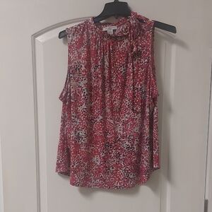 Liz Claiborne Pink Multi Splatter Sleeveless Blouse Plus Sz 2X